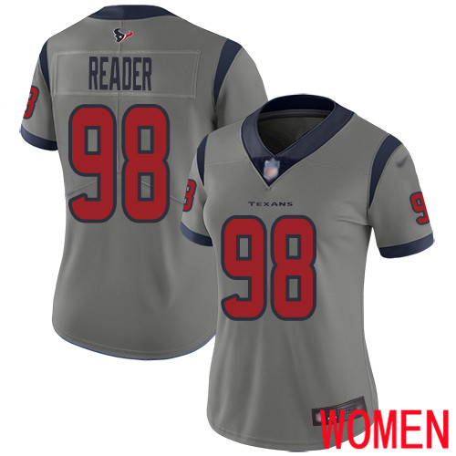 Houston Texans Limited Gray Women D J  Reader Jersey NFL Football #98 Inverted Legend->women nfl jersey->Women Jersey